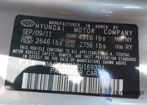 2012 Hyundai Genesis 3.8 z USA, uszkodzony, nr VIN KMHGC4DD3CU169321